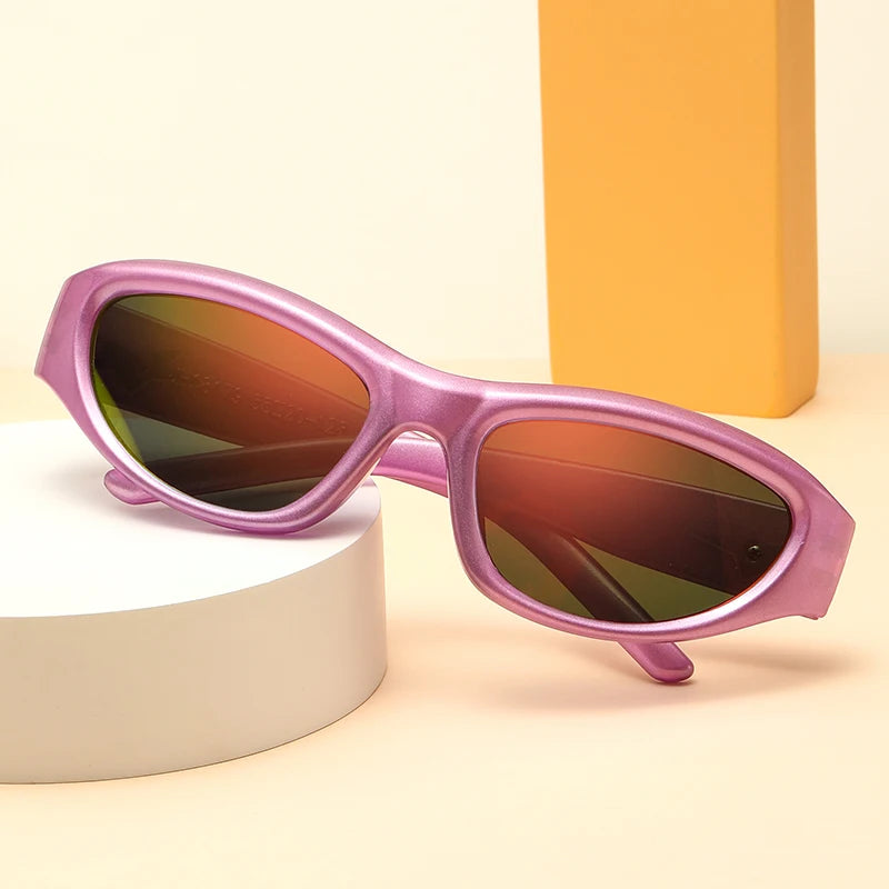 RBB Y2K Cat Eye Sunglasses – UV400 Steampunk Sports Shades for Women & Men