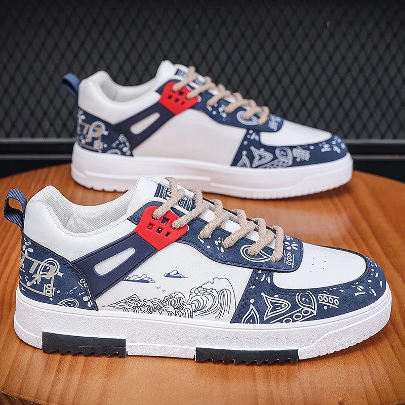 Men’s Breathable Lace-Up Sneakers – Lightweight Comfort for Everyday Wear