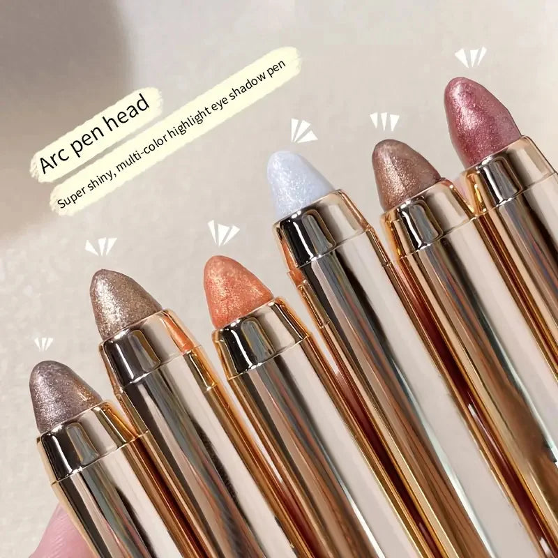 Double-Sided Eyeshadow Stick – Pearly Glitter Highlighter & Matte Brightening Pen