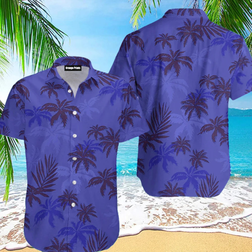 RBB Summer 2025 Men’s Hawaiian Shirt – 3D Animal & Plant Print, Short Sleeve, Beach Style, Plus Size up to 5XL