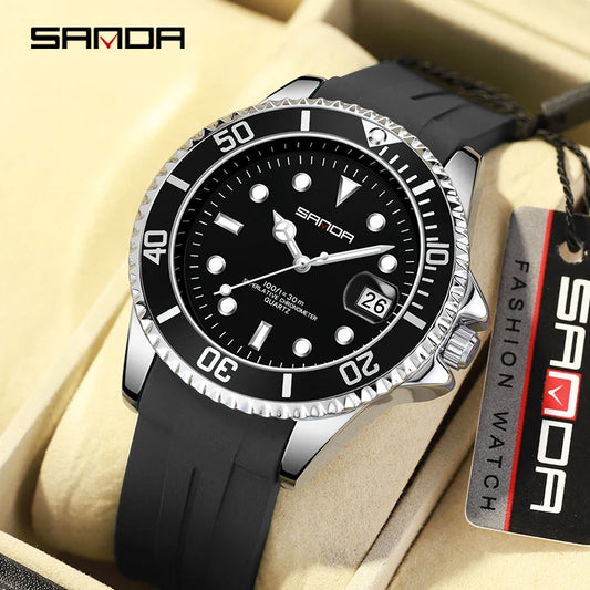 RBB Men's Waterproof Quartz Watch – Rotating Bezel & Luminous Dial
