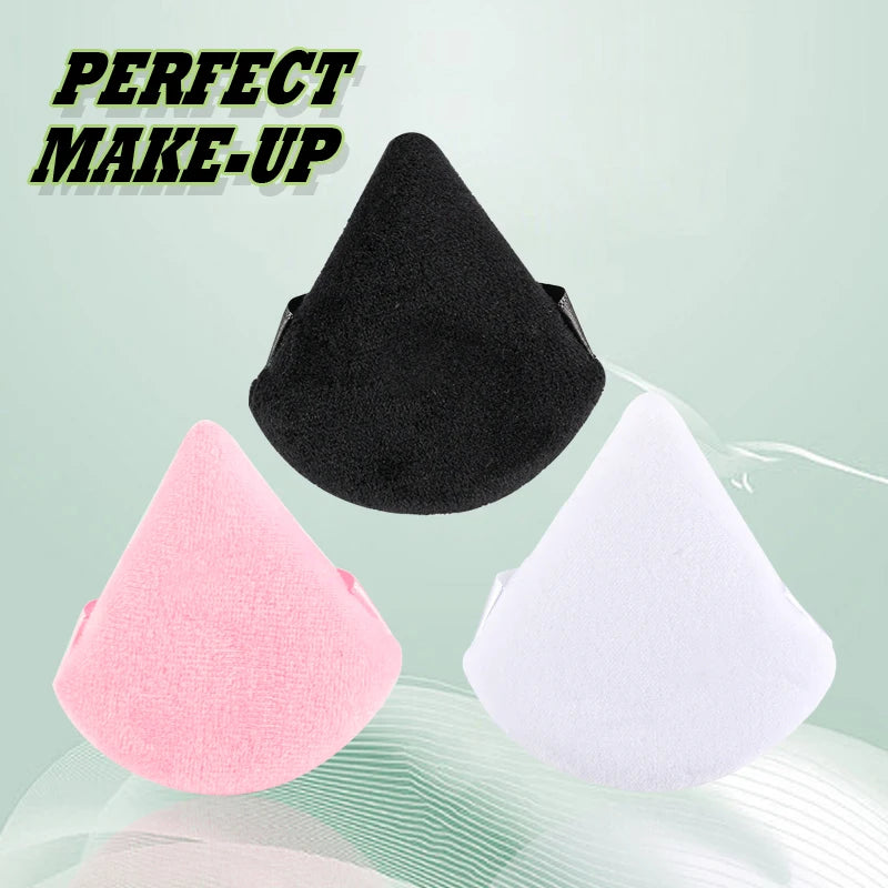 1/2/3/6Pcs Triangle Velvet Powder Puff – Reusable & Washable Makeup Sponges for Face & Eye