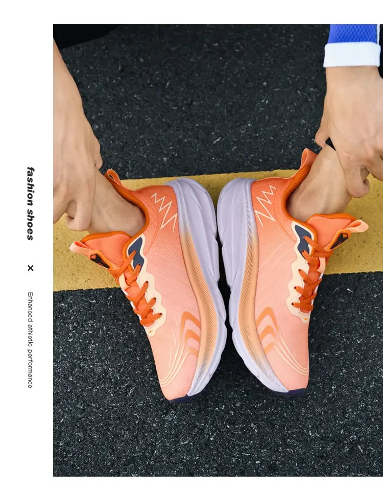 Men’s Breathable Mesh Running Shoes with Thick Soft Sole – High-Quality Outdoor Sports Sneakers