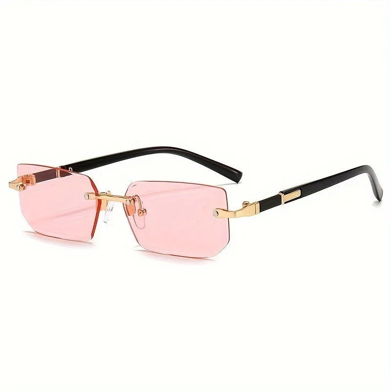RBB Y2K Inspired Rimless Fashion Sunglasses – Unisex Decorative Eyewear for Streetwear, Parties & Holidays