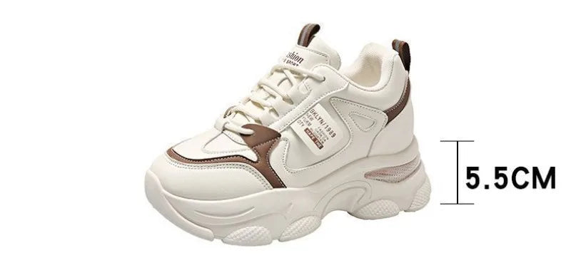 Women’s White Sport Sneakers – Thick Sole, Ultra-Light Platform, Casual & Running Shoes (Spring/Autumn 2025)