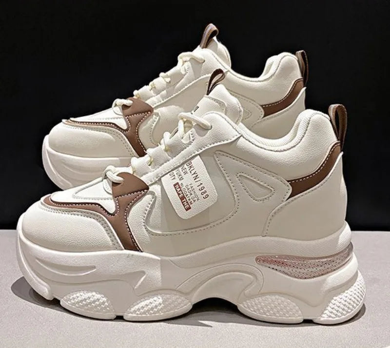 Women’s White Sport Sneakers – Thick Sole, Ultra-Light Platform, Casual & Running Shoes (Spring/Autumn 2025)