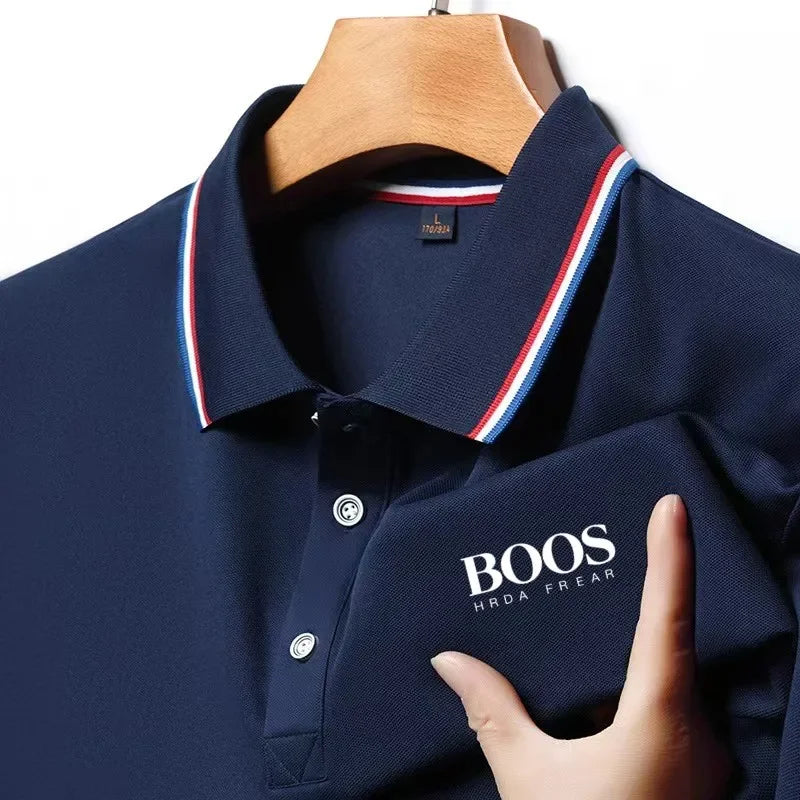 RBB Men’s Embroidered Business Casual Polo Shirt – Breathable & Stylish Short Sleeve Top