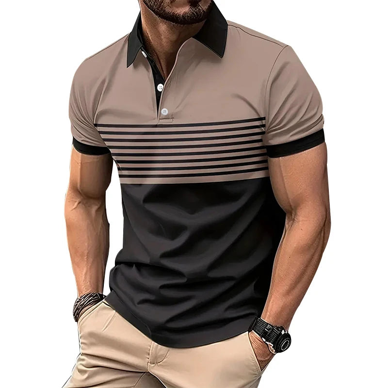 RBB Men’s Summer Business Polo Shirt – Short Sleeve, Regular Fit, Button-Up Collar Top