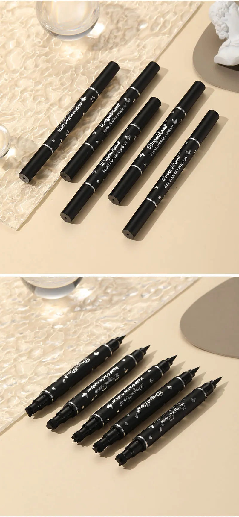 Double-Head Star Seal Eyeliner – Waterproof, Non-Smudge, Embellished Plum Eye Tail for Beginners