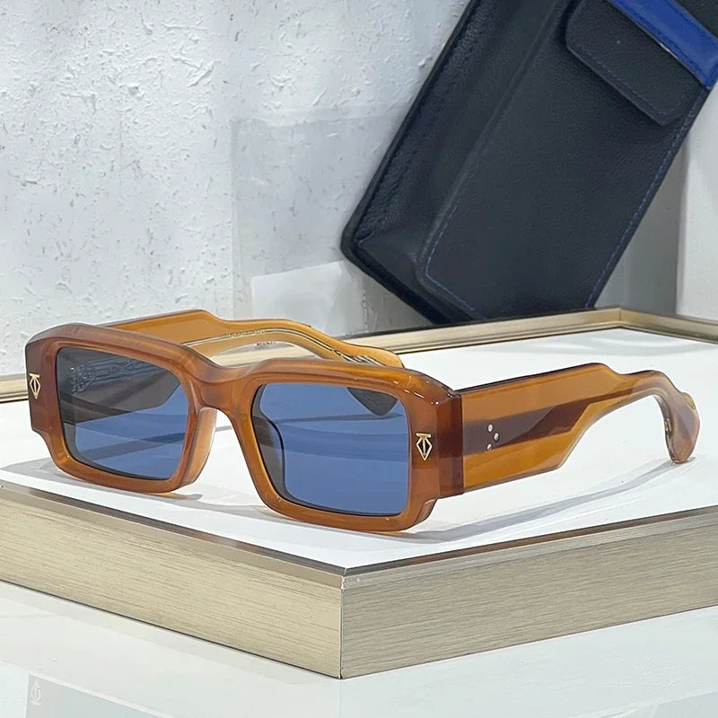 RBB Thick Acetate Rectangle Sunglasses – UV400 Gradient Lenses, Unisex Luxury Designer Shades