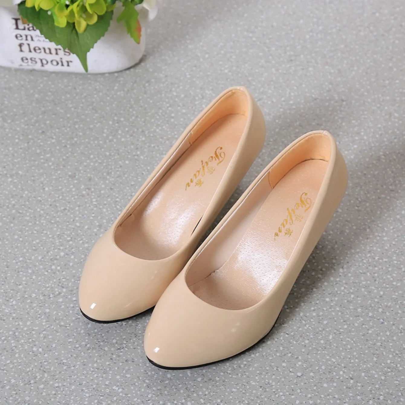 RBB Women’s Nude Pumps – Shallow Toe Low Heels for Office, Wedding & Party