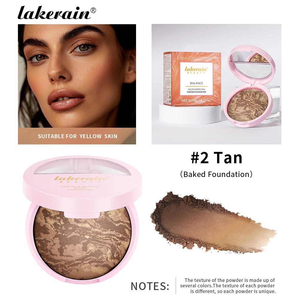 RBB Matte Face Foundation Bronzer Pressed Powder Compact – Long-Lasting, Oil Control, Translucent Loose Setting Powder