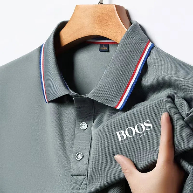 RBB Men’s Embroidered Business Casual Polo Shirt – Breathable & Stylish Short Sleeve Top