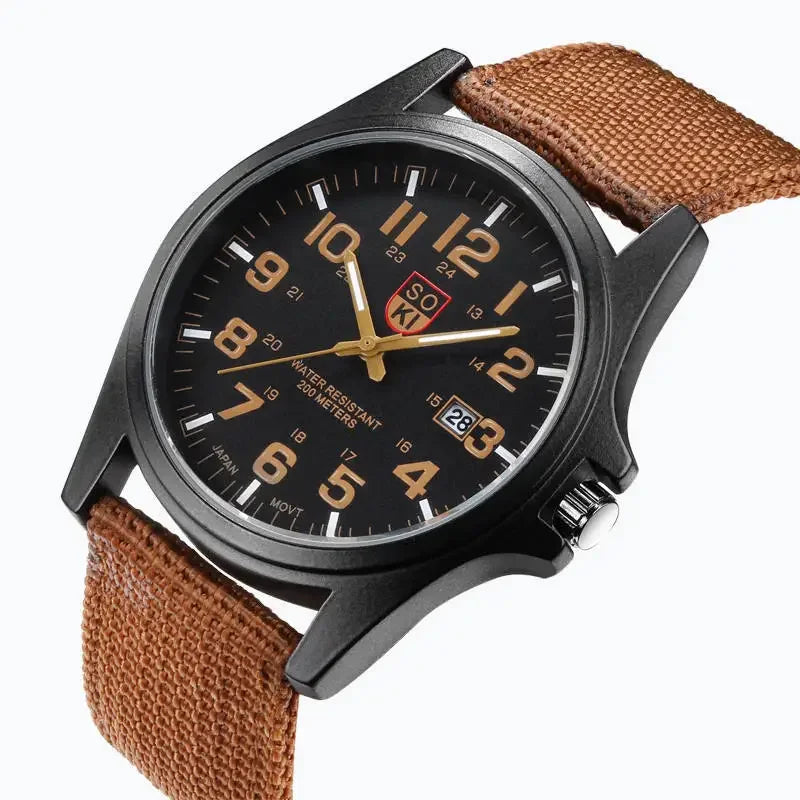 RBB Men's Luxury Military Quartz Watch – Nylon Band, Sport & Casual Design