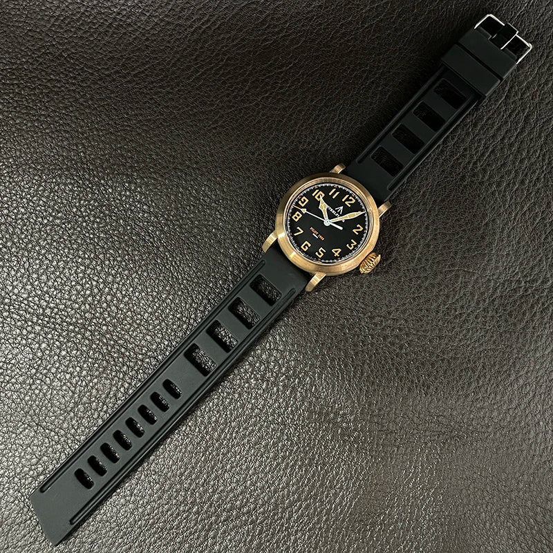 RBB 40mm Men's Bronze Pilot Quartz Wristwatch – 20ATM Waterproof, Luminous, Sapphire