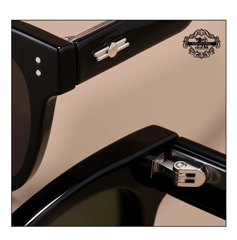 RBB Polarized Rivet Square Sunglasses – Unisex Green Lenses Designer Eyewear 2025