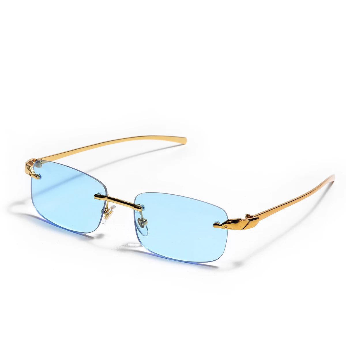 RBB Rimless Square Metal Sunglasses – Unisex UV400 Outdoor Designer Shades
