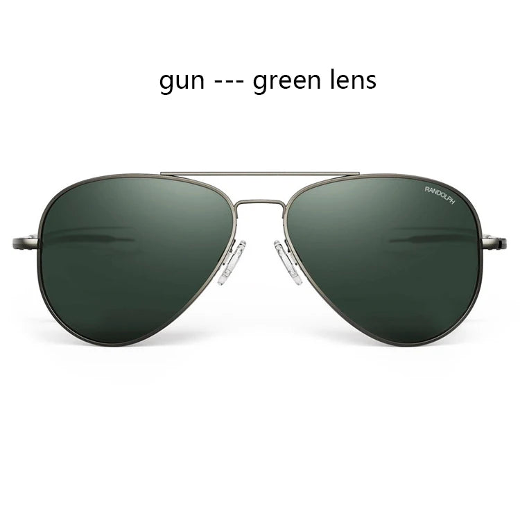 RBB USA Military-Style Pilot Sunglasses | Luxury Glass Lens Retro Titanium Eyewear