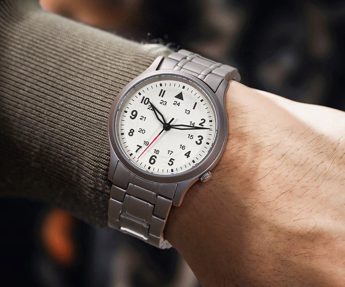 RBB Full Titanium Pilot Men's Watch – VH31 Quartz, Sapphire Glass, Super Luminous, Lightweight Sport Wristwatch