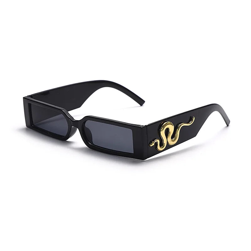 RBB Small Frame Hip Hop Diamond Snake Sunglasses – Retro Square Unisex