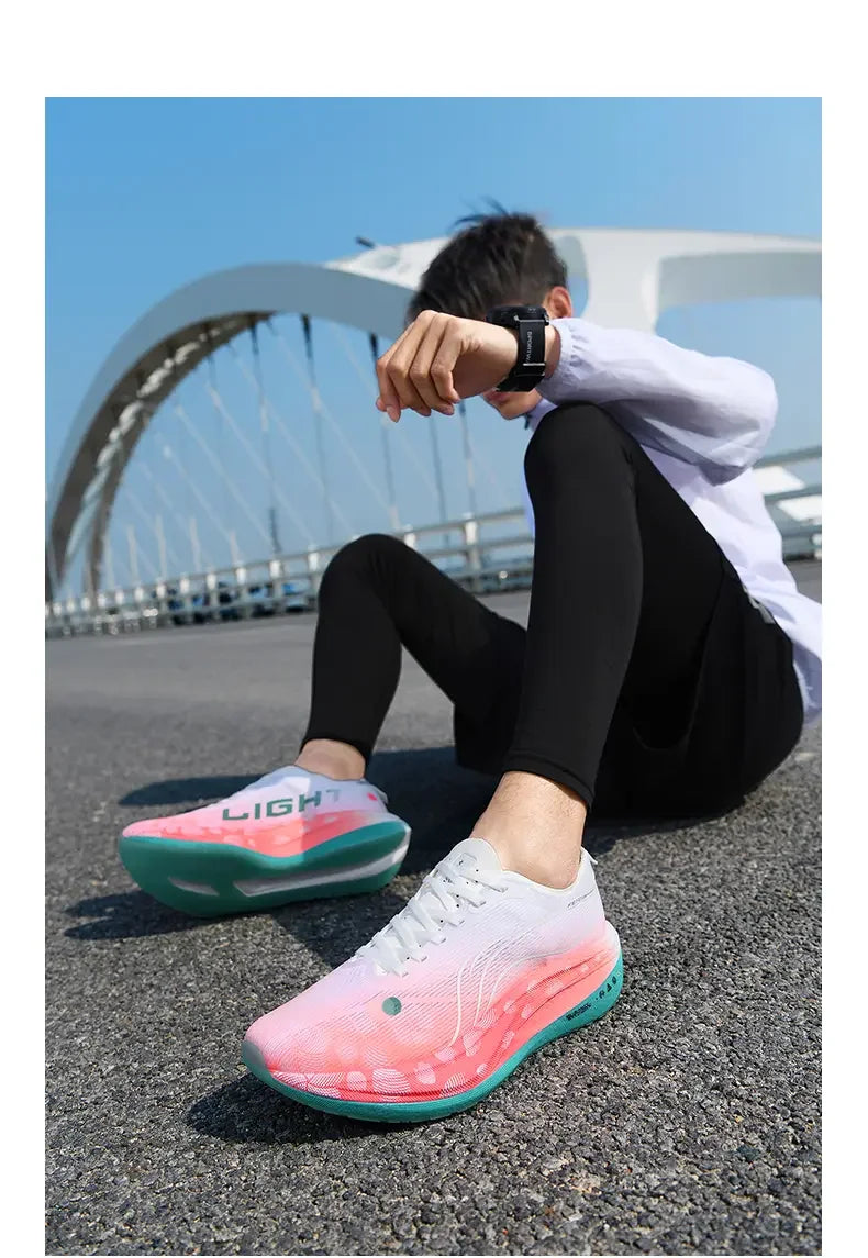 Men’s Fashion Running Shoes – Breathable Mesh, Carbon Plate, Rubber Outsole | Red Rabbit Limited Edition