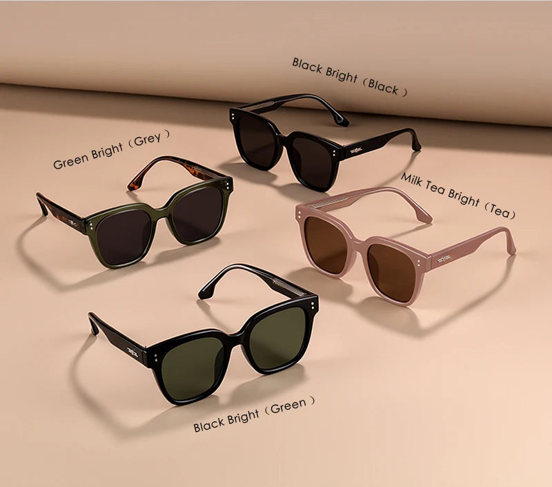 RBB Polarized Rivet Square Sunglasses – Unisex Green Lenses Designer Eyewear 2025