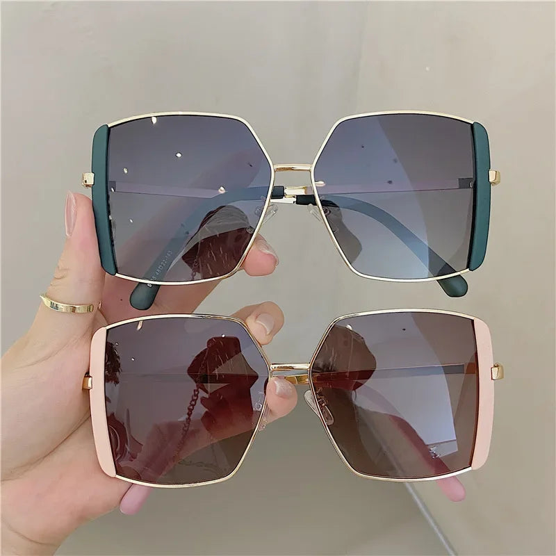 RBB Fashion Square Sunglasses – Women’s UV400 Designer Metal Eyewear