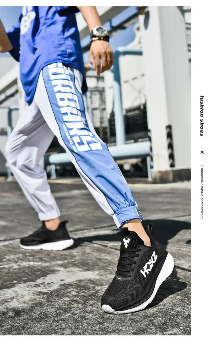 Men’s Breathable Mesh Running Shoes with Thick Soft Sole – High-Quality Outdoor Sports Sneakers