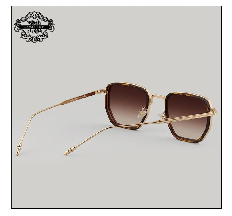 RBB Retro Polygon Square Sunglasses – UV400 Gradient Vintage Eyewear for Men & Women