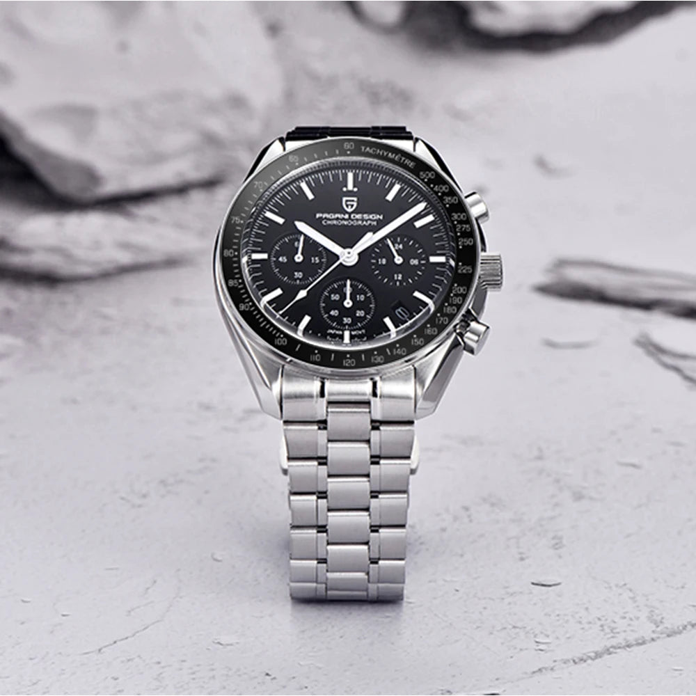 RBB 2025 DESIGN V5 Moon Men's Luxury Quartz Chronograph Watch – Waterproof Sport Stainless Steel Timepiece