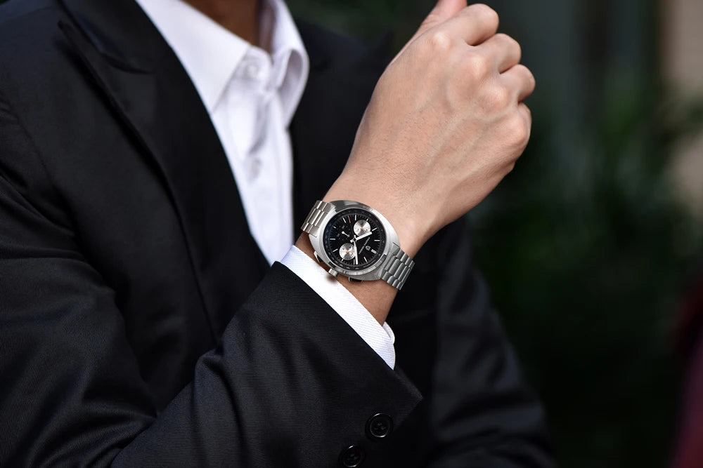 RBB DESIGN 2025 Retro Luxury Chronograph Men's Quartz Watch – VK63 Leather Sport Timepiece