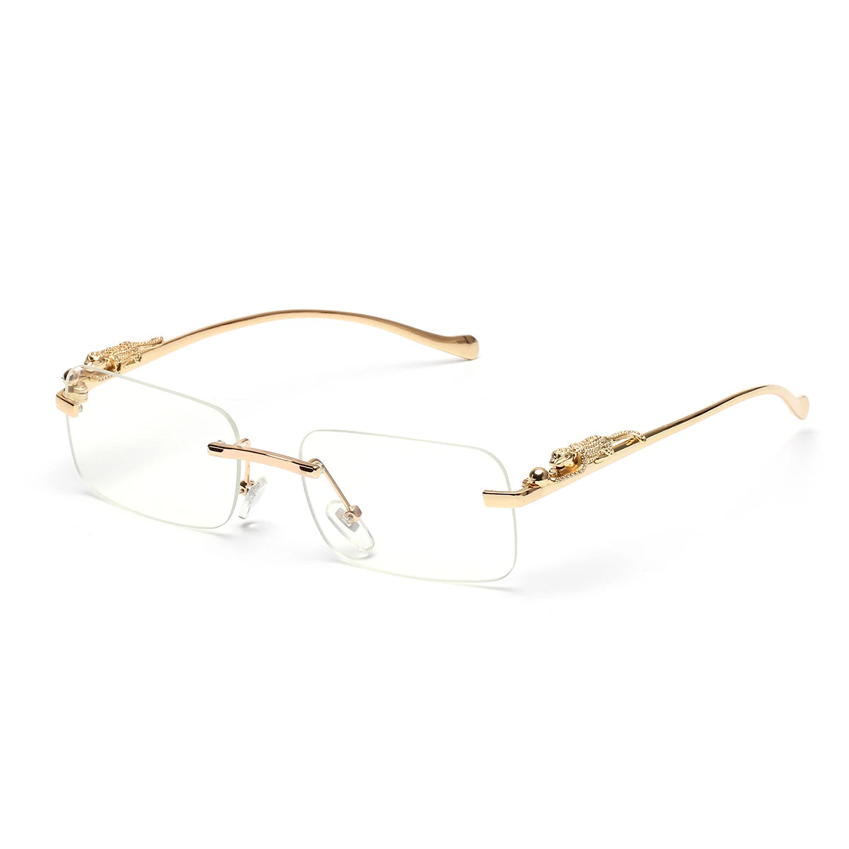 RBB Rimless Square Metal Sunglasses – Unisex UV400 Outdoor Designer Shades