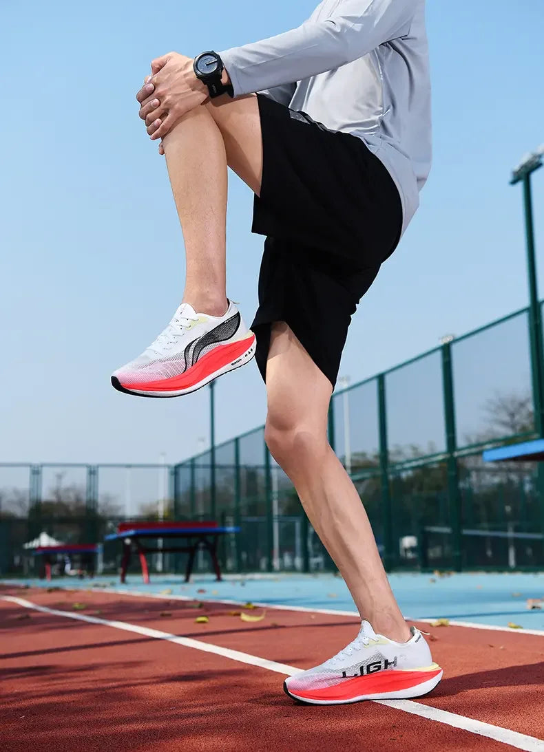 Men’s Fashion Running Shoes – Breathable Mesh, Carbon Plate, Rubber Outsole | Red Rabbit Limited Edition