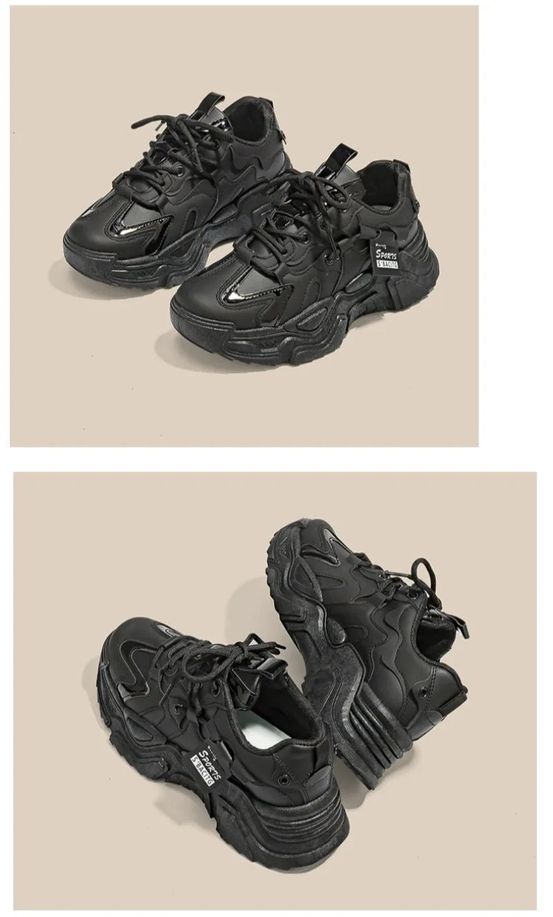 Chunky 2025 Women's Leather Sneakers – Casual Sport Trainers
