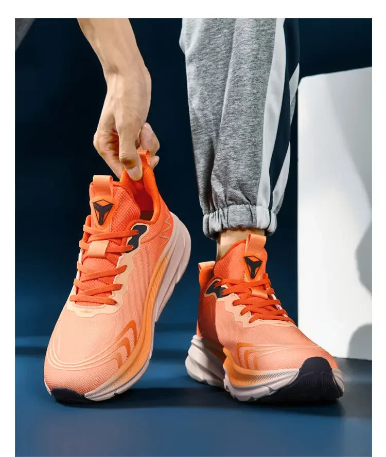 Men’s Breathable Mesh Running Shoes with Thick Soft Sole – High-Quality Outdoor Sports Sneakers