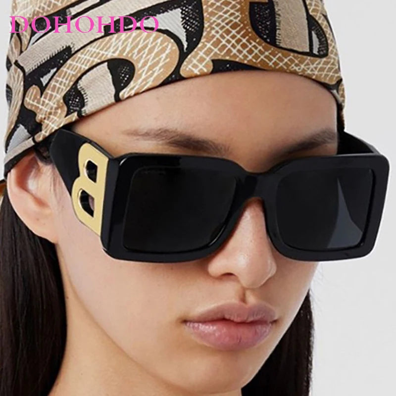 RBB Fashion Sunglasses – 2025 Luxury Oversized Square UV400 Eyewear for Men & Women, Vintage Travel Style