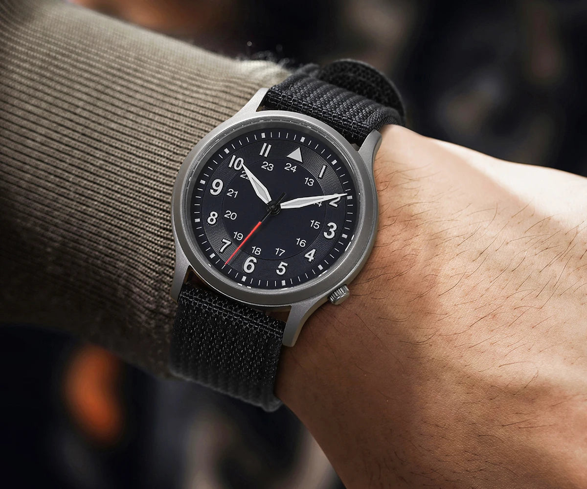 RBB Full Titanium Pilot Men's Watch – VH31 Quartz, Sapphire Glass, Super Luminous, Lightweight Sport Wristwatch