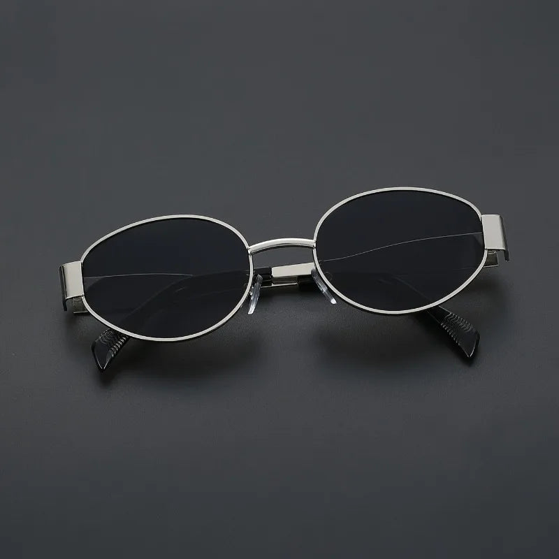 RBB Vintage Oval Sunglasses for Men – Black Lenses & Metal Frame Classic Fashion Eyewear