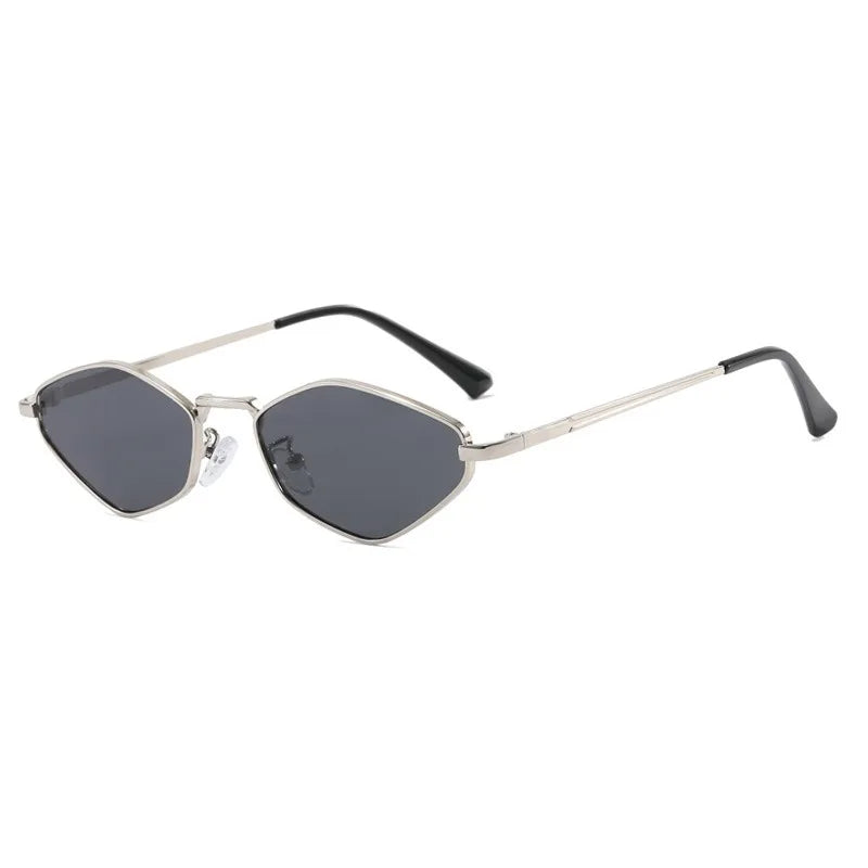 RBB Diamond Polygon Metal Sunglasses for Women | 2025 Minimalist Small Frame Fashion Shades