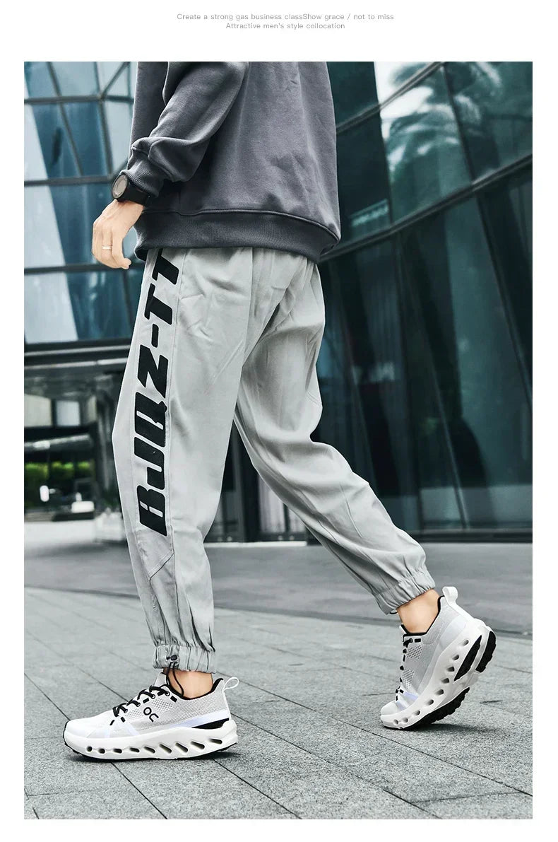 Men’s White Trainers — Casual Tennis & Running Sneakers, Athletic Gym Shoes for Marathon & Jogging