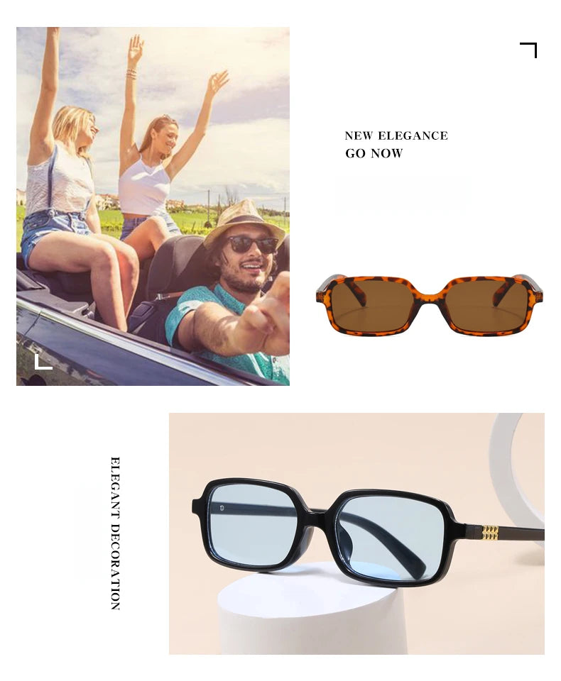 RBB Small Square Sunglasses Set (4pcs/6pcs) – Minimalist Retro UV400 Eyewear for Women & Men