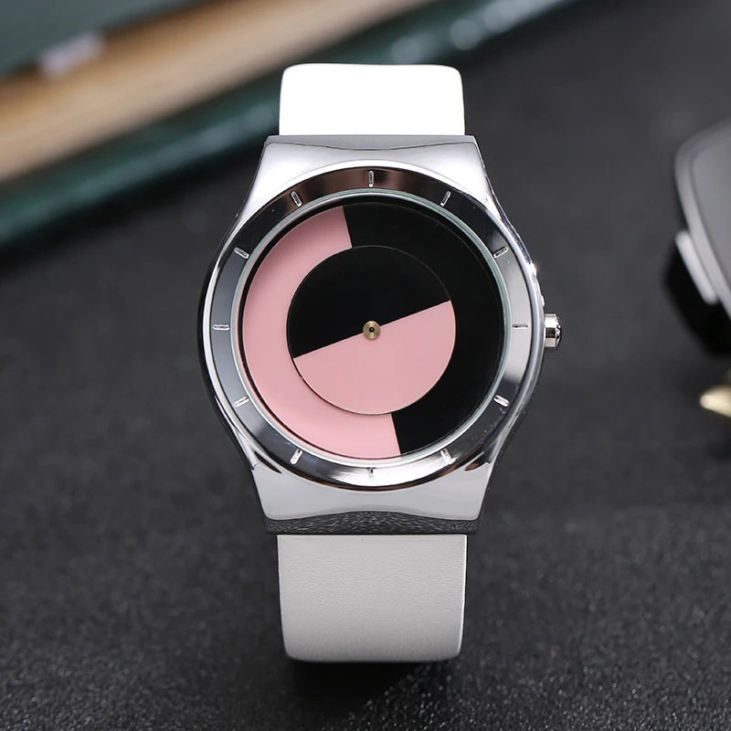 RBB Minimalist Unisex Quartz Watch – Conceptual Dial & Simple Design for Men & Women