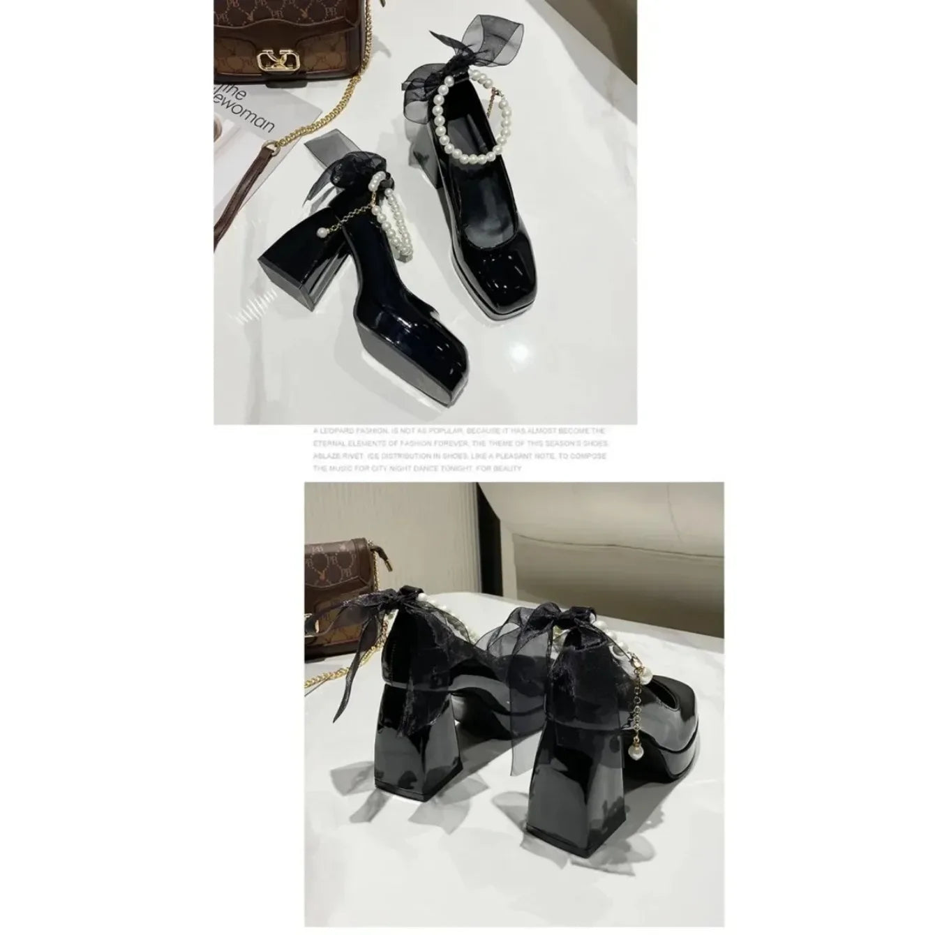 RBB 2024 Women's Mary Jane Platform High Heels – Elegant White Pumps