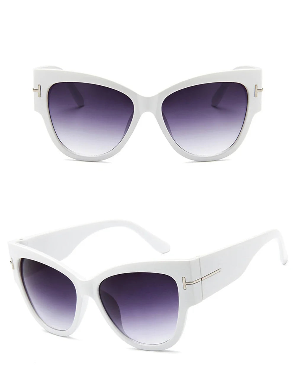 RBB Luxury Black Cat Eye Oversized Sunglasses for Women – 2024 Designer Gradient Shades