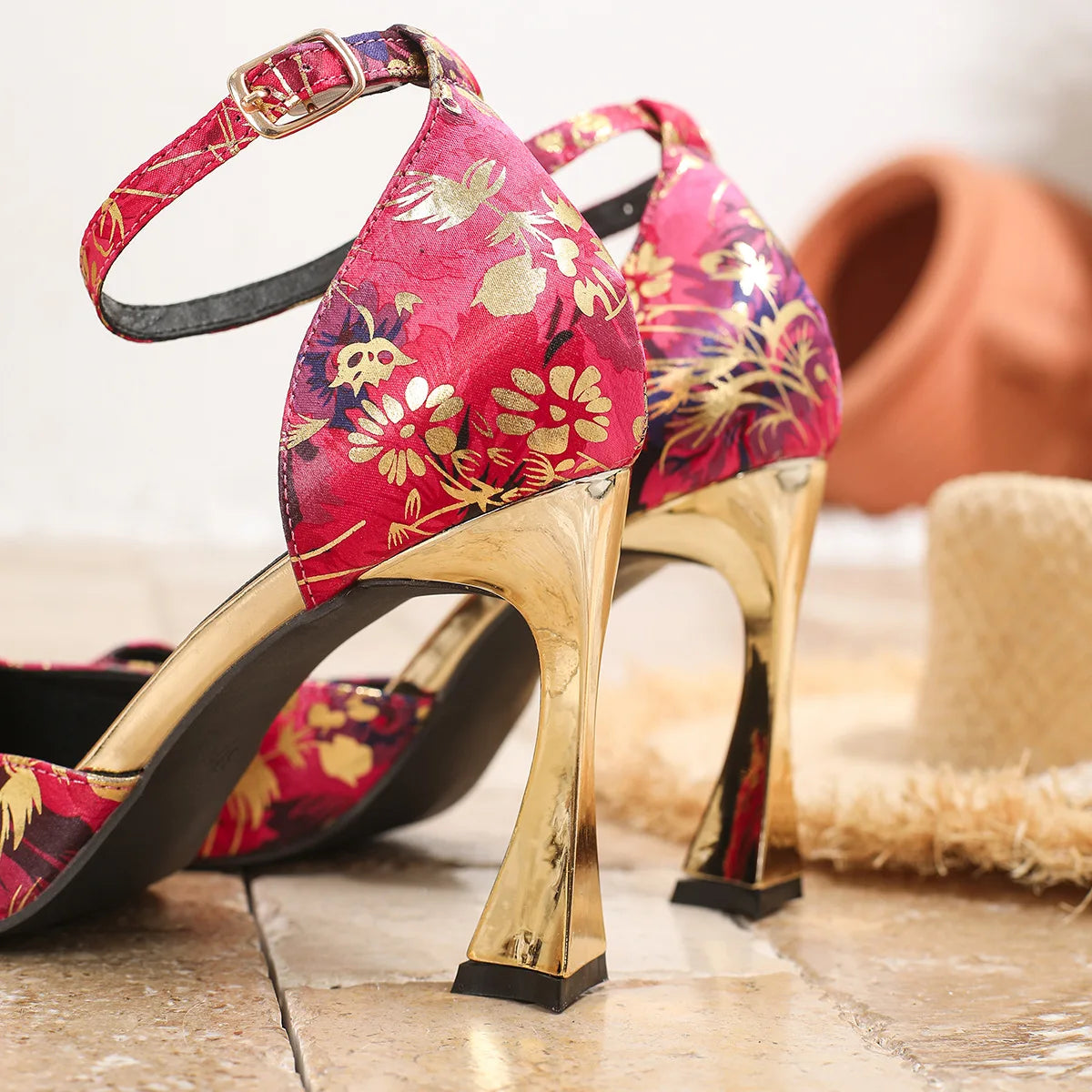 RBB Women Pumps Designer 2025 | New Side-Open Buckle Strap High Heels | Plus Size up to 46 | High-Quality Satin Square Toe Party Shoes for Ladies