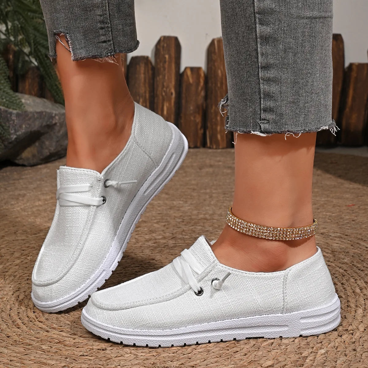 RBB Lightweight Women Canvas Shoes – Casual Sneakers Breathable Loafers with Soft Sole