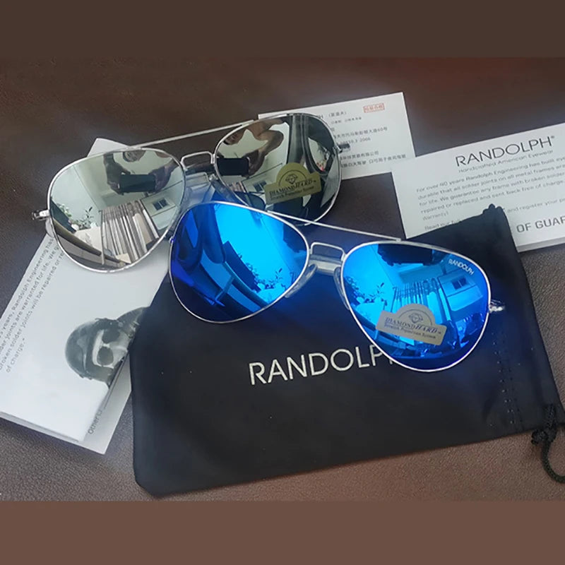 RBB USA Military-Style Pilot Sunglasses | Luxury Glass Lens Retro Titanium Eyewear