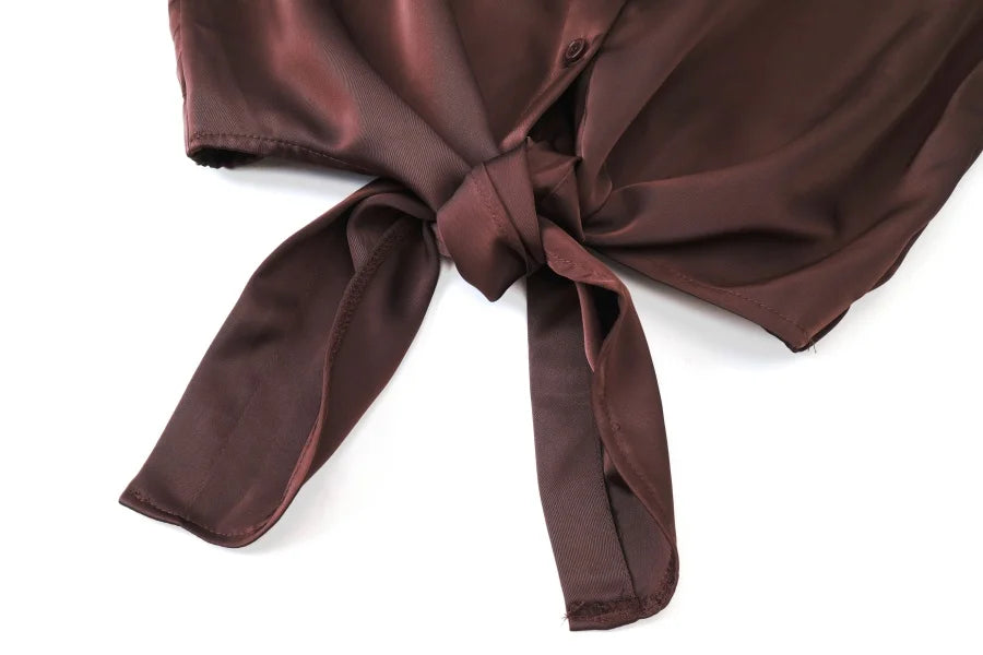 RBB Women's Satin Wrap Shirt & Slip Dress Set – Elegant 2-Piece Outfit for Autumn/Winter 2025