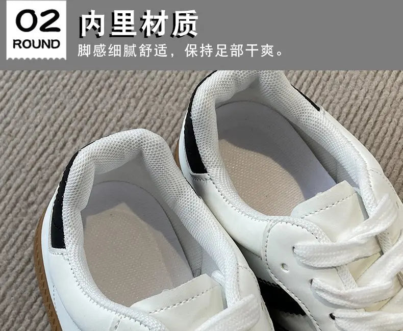 "Women's Lace-Up Vulcanized Sneakers – Casual Outdoor Trainers"