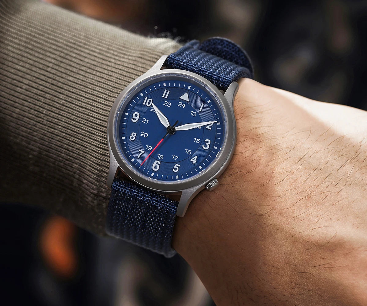 RBB Full Titanium Pilot Men's Watch – VH31 Quartz, Sapphire Glass, Super Luminous, Lightweight Sport Wristwatch